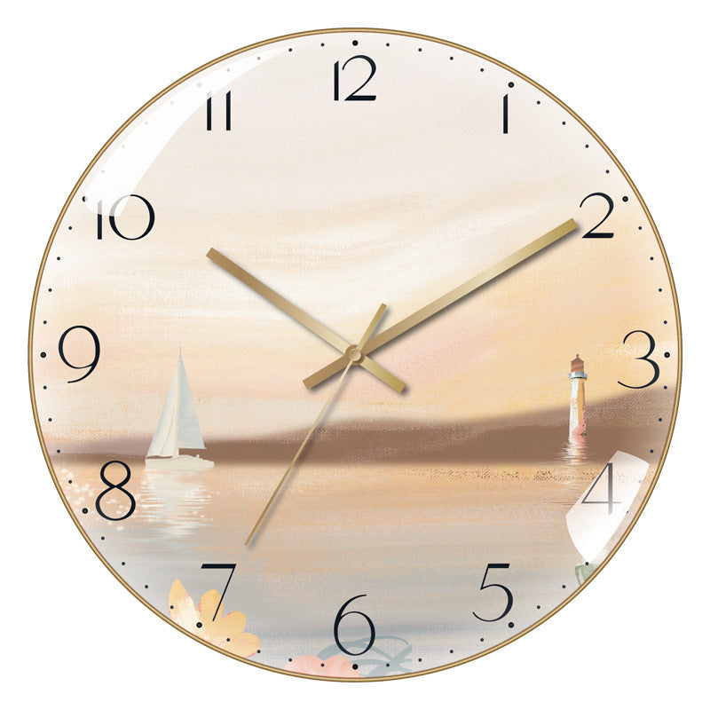 4K Curved High Transparent Glass Creative Decorative Wall Clock