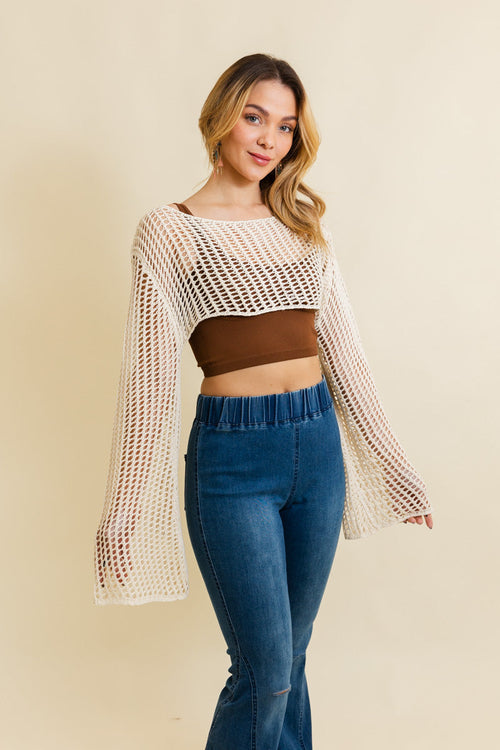 Loom Knitted Cropped Sweater