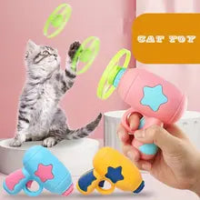 1 Set Cat Toy Interactive Pet Play Training Launcher 15pcs Flying Discs With Slight Sound Kitten Playing Toy Pet Cat Accessories