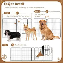 Dog Playpen Indoor Fence 16 Panel 40" Height Metal Exercise Pen with Door Small Puppy/Medium/Large Dogs Animal Pet for Outdoor