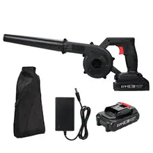 2-in-1 21V Handheld Electric Blower and Vacuum Cleaner Electric Leaf Blower Leaf Blower with Battery and Charger Car Drying Blow