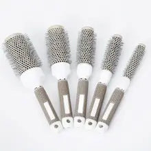 Salon Styling Tool Nylon Comb Cylinder Curly Hair Rolling Comb Thermal Aluminum Tube Round Barrel Hair Comb