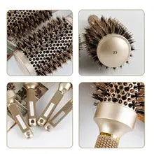 Salon Styling Tool Nylon Comb Cylinder Curly Hair Rolling Comb Thermal Aluminum Tube Round Barrel Hair Comb