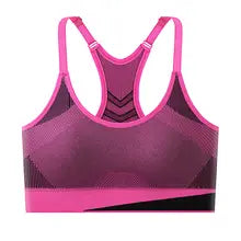 Women Breathable Sports Bra Absorb Sweat Shockproof Padded Gym Running Fitness Double Layer Seamless Yoga Sports Bra Underwear