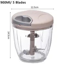 500/900ML Manual Meat Mincer Garlic Chopper Hand Pull Press Crusher Vegetable Grinder Chili Onion Cutter Kitchen Cooking Tools