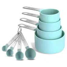 4PCS/8PCS plastic measuring cup Spoon Set Stainless Steel handle Kitchen Baking Tools Accessories Weighing gadgets