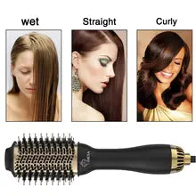 4 In 1 Hot Air Brush Styling Comb One-Step Heating Comb Hair Straightening Brush for Straight Curly Professional Hair Dryers