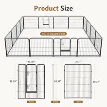 Dog Playpen Indoor Fence 16 Panel 40" Height Metal Exercise Pen with Door Small Puppy/Medium/Large Dogs Animal Pet for Outdoor