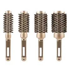 Salon Styling Tool Nylon Comb Cylinder Curly Hair Rolling Comb Thermal Aluminum Tube Round Barrel Hair Comb