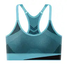 Women Breathable Sports Bra Absorb Sweat Shockproof Padded Gym Running Fitness Double Layer Seamless Yoga Sports Bra Underwear