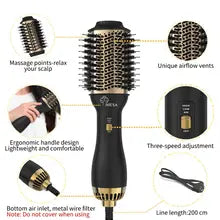 4 In 1 Hot Air Brush Styling Comb One-Step Heating Comb Hair Straightening Brush for Straight Curly Professional Hair Dryers