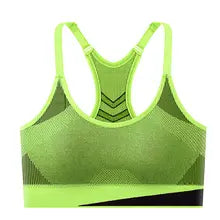 Women Breathable Sports Bra Absorb Sweat Shockproof Padded Gym Running Fitness Double Layer Seamless Yoga Sports Bra Underwear