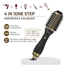 4 In 1 Hot Air Brush Styling Comb One-Step Heating Comb Hair Straightening Brush for Straight Curly Professional Hair Dryers