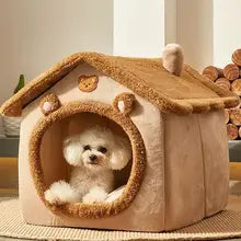 Foldable Pet House Removable Washable Cat House Puppy Cave Sofa Pet Bed House for Extra Small Dogs and Small and Medium Cats