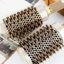 Salon Styling Tool Nylon Comb Cylinder Curly Hair Rolling Comb Thermal Aluminum Tube Round Barrel Hair Comb