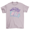 Cute Axolotl sleeping on a bed with "Today I will do absolutely