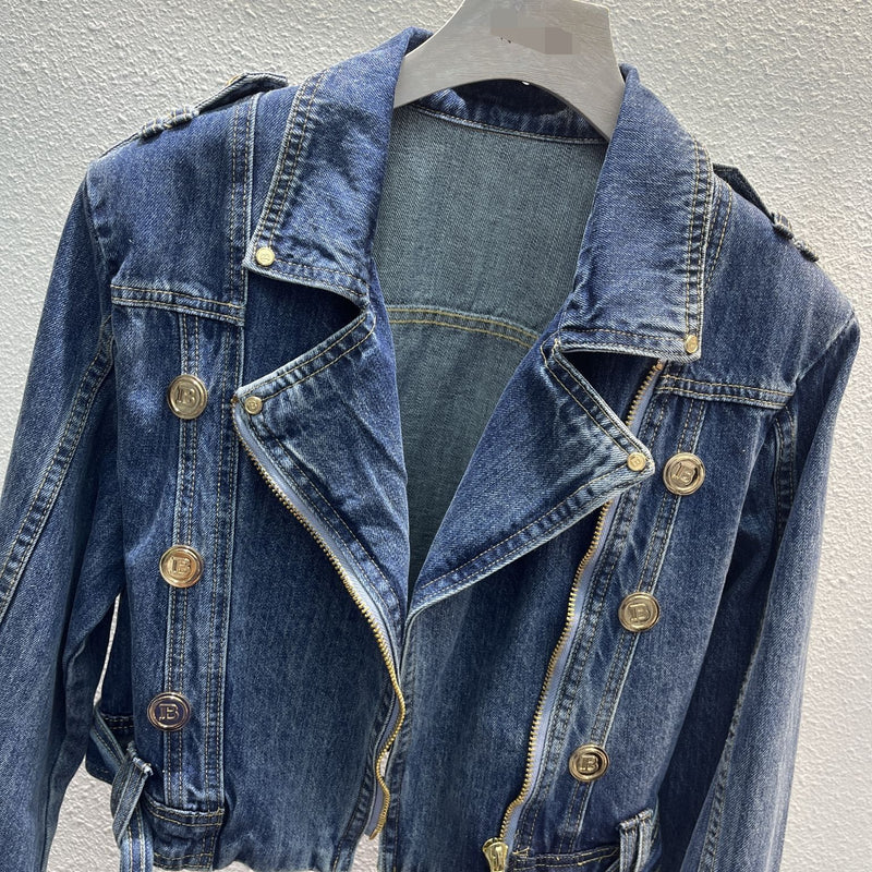 Popular Street Cool Button Denim Coat Korean Style Loose And Idle Fan Car Top